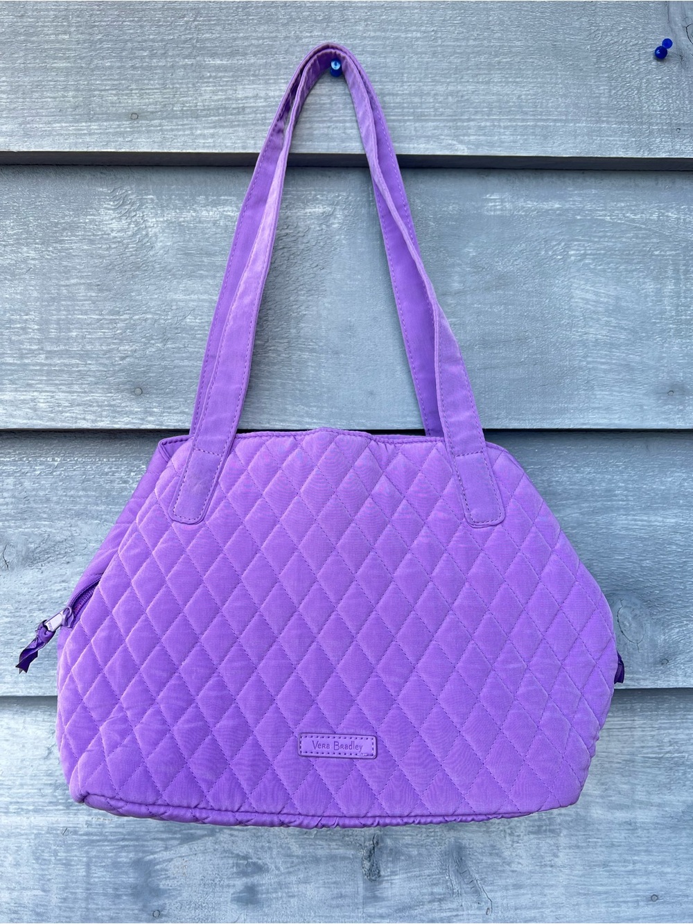 Vera Bradley Glenna Satchel Tote Quilted Purple Lavender Shoulder Bag Purse